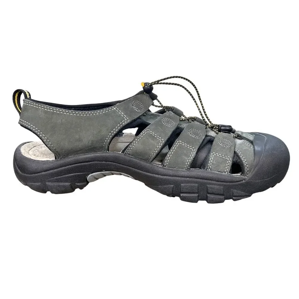 Keen Men’s Newport H2 Grey Leather Hiking Trail Sandals Size US 11.5